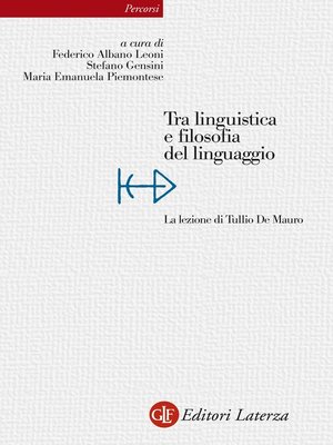 cover image of Tra linguistica e filosofia del linguaggio